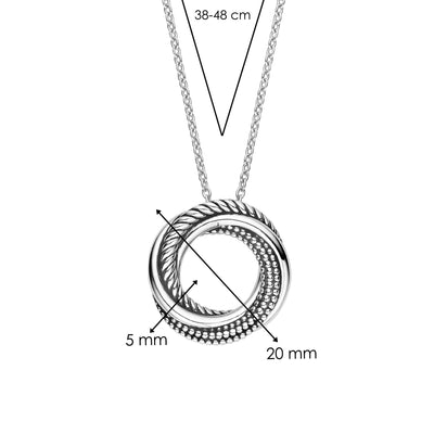 Ti Sento Sterling Silver Intertwined Circle Pendant Necklace