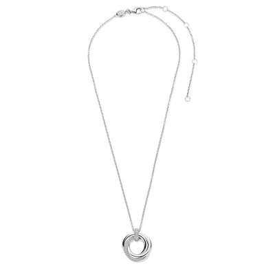 Ti Sento Sterling Silver Zirconia Intertwined Layer Necklace