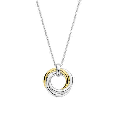 Ti Sento Gold Silver Zirconia Intertwined Layer Necklace