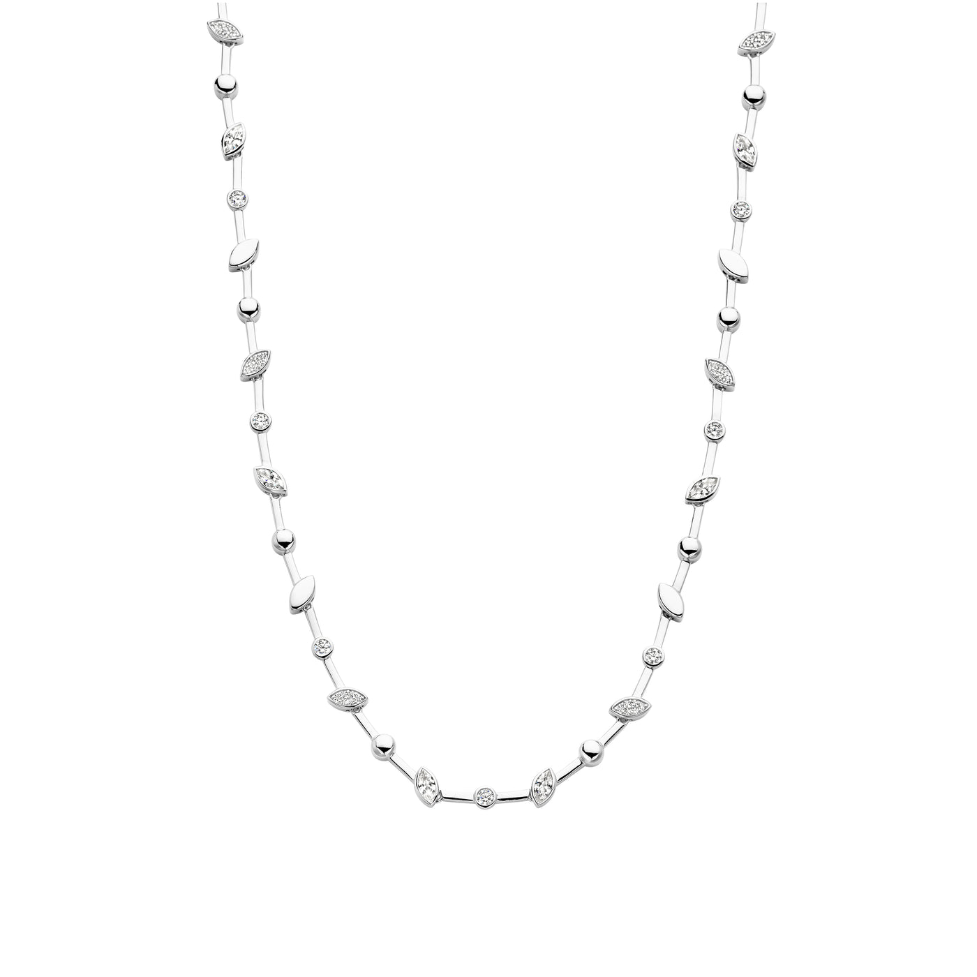 Ti Sento Sterling Silver Leaf Detail Necklace