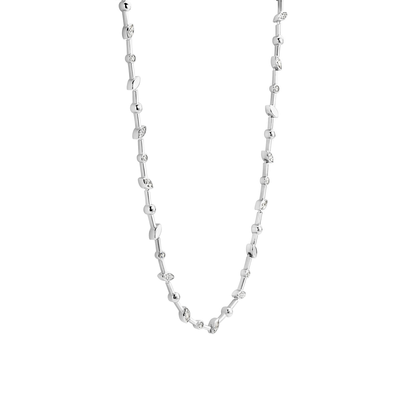 Ti Sento Sterling Silver Leaf Detail Necklace