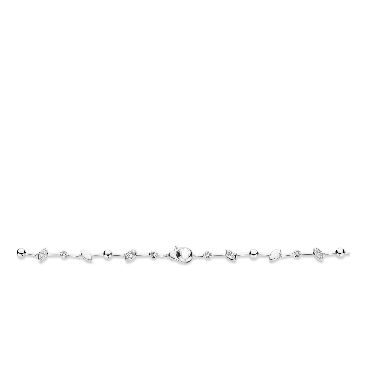 Ti Sento Sterling Silver Leaf Detail Necklace