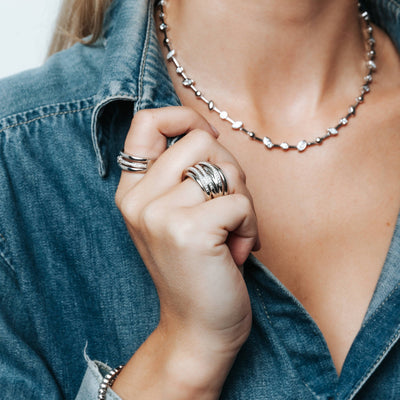 Ti Sento Sterling Silver Leaf Detail Necklace