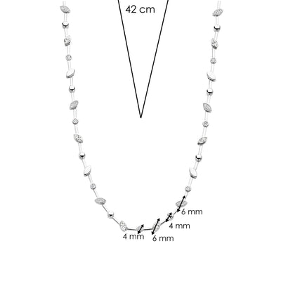 Ti Sento Sterling Silver Leaf Detail Necklace