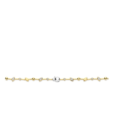Ti Sento Gold Vermeil Cubic Zirconia Leaf Detail Necklace