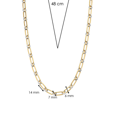 Ti Sento Gold Silver Chain Link Necklace