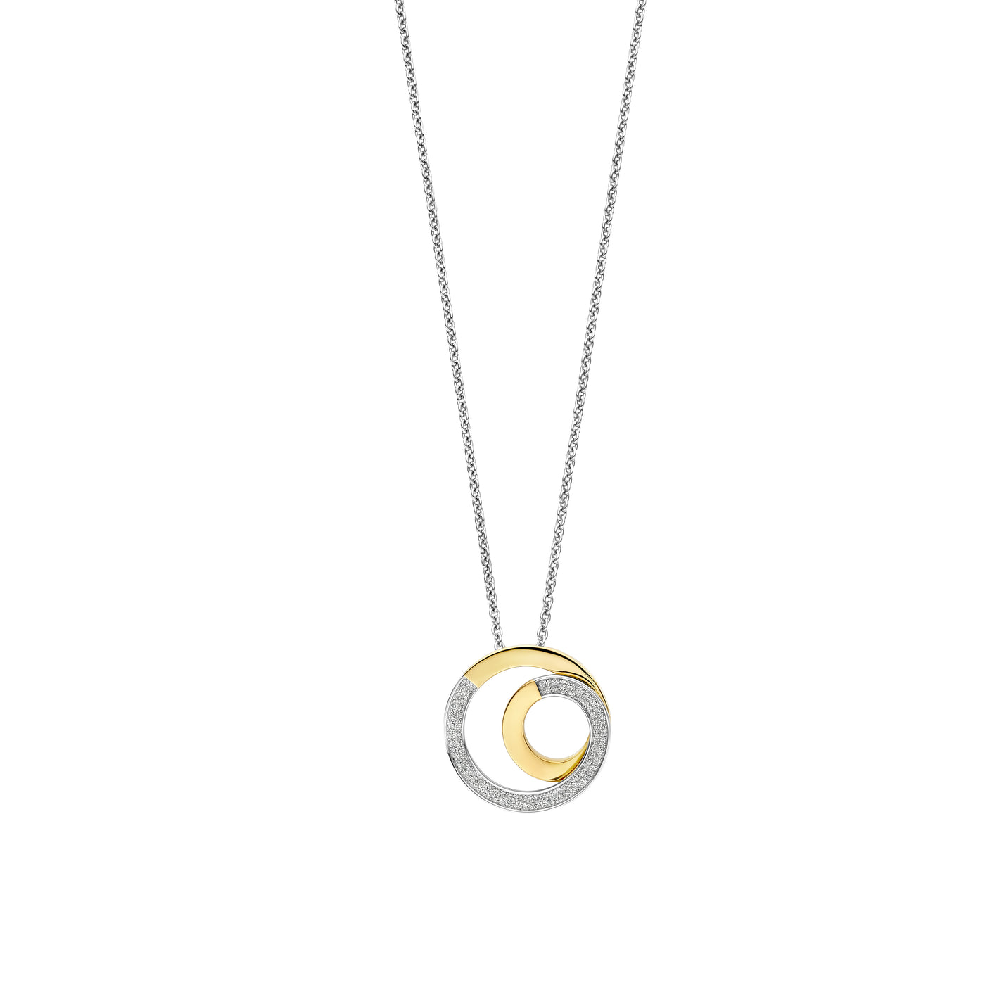 Ti Sento Cubic Zirconia Gold Silver Pendant