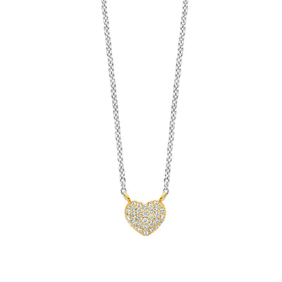 Ti Sento Gold Cubic Zirconia Heart Necklace