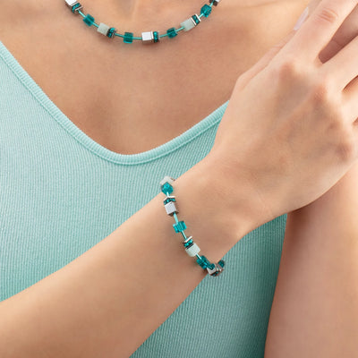 Coeur De Lion GeoCUBE® Iconic Precious Silver-Green Bracelet