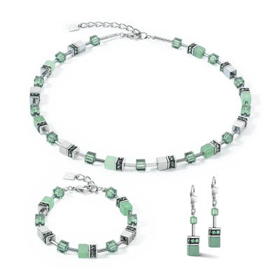 Coeur De Lion GeoCUBE® Iconic Precious Green Necklace - Rococo Jewellery