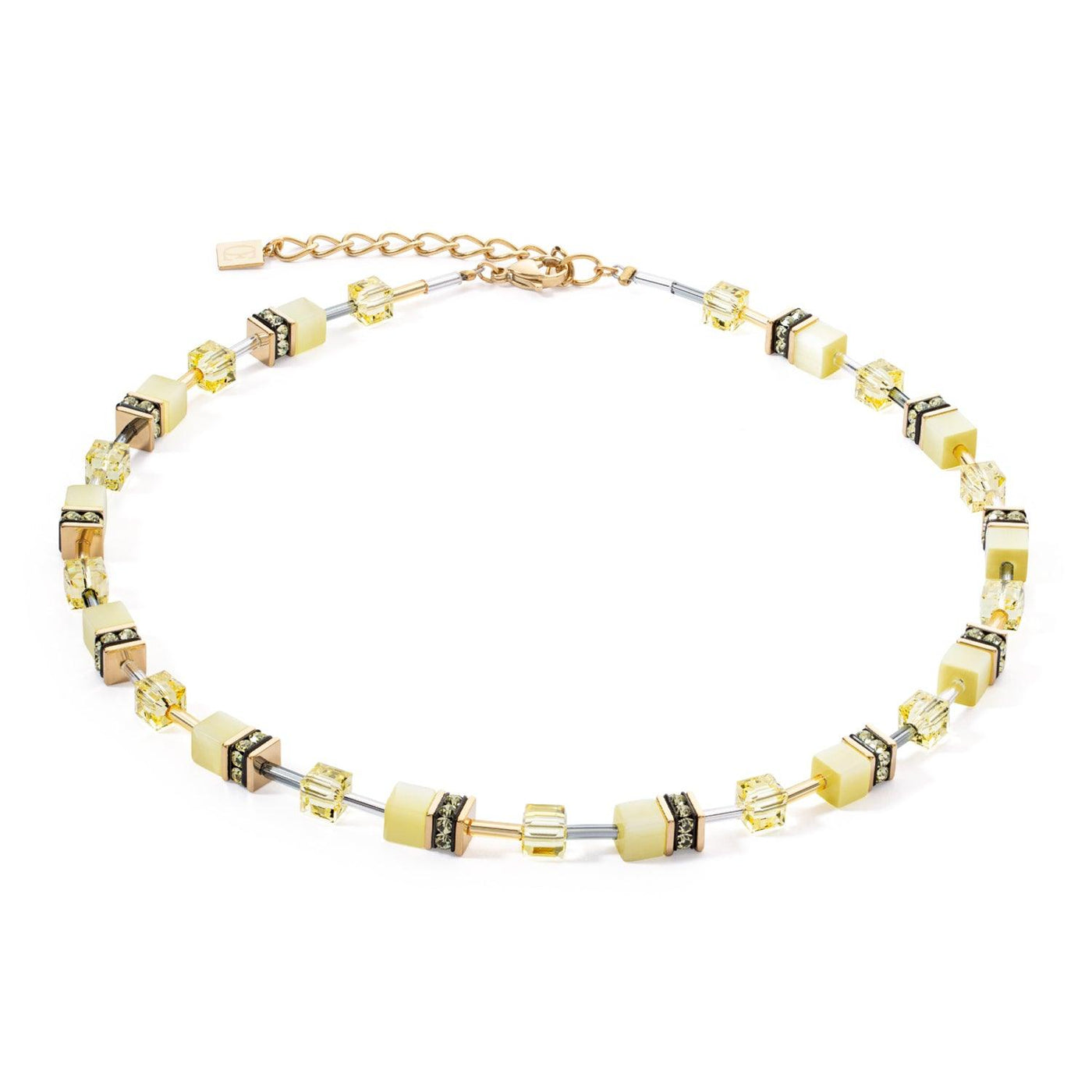 Coeur De Lion GeoCUBE® Iconic Mono Gold Yellow Necklace - Rococo Jewellery