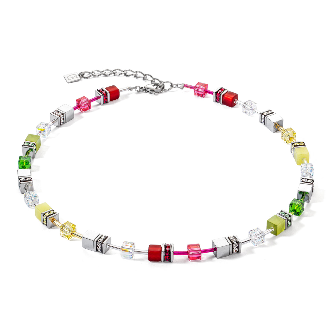 Coeur De Lion GeoCUBE® Iconic Red Green Necklace