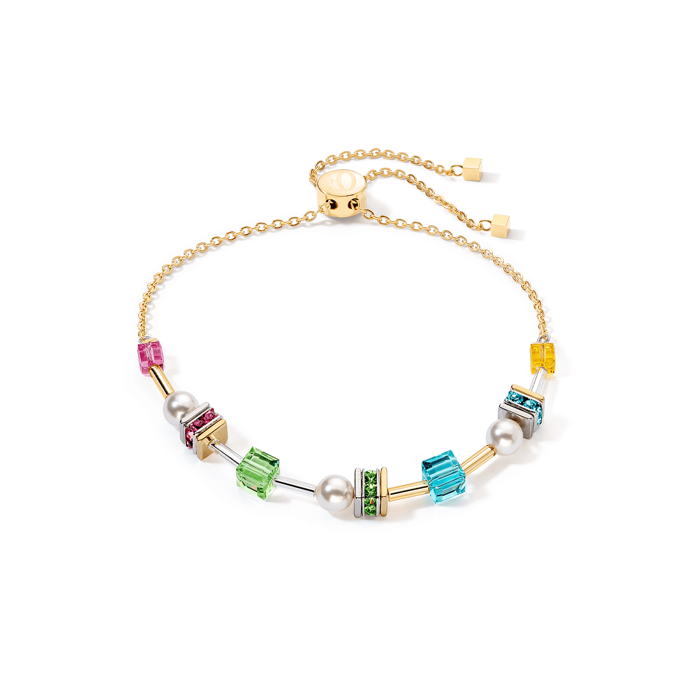 Coeur De Lion Joyful Cubes and Pearls Multicolour Bracelet - Rococo Jewellery