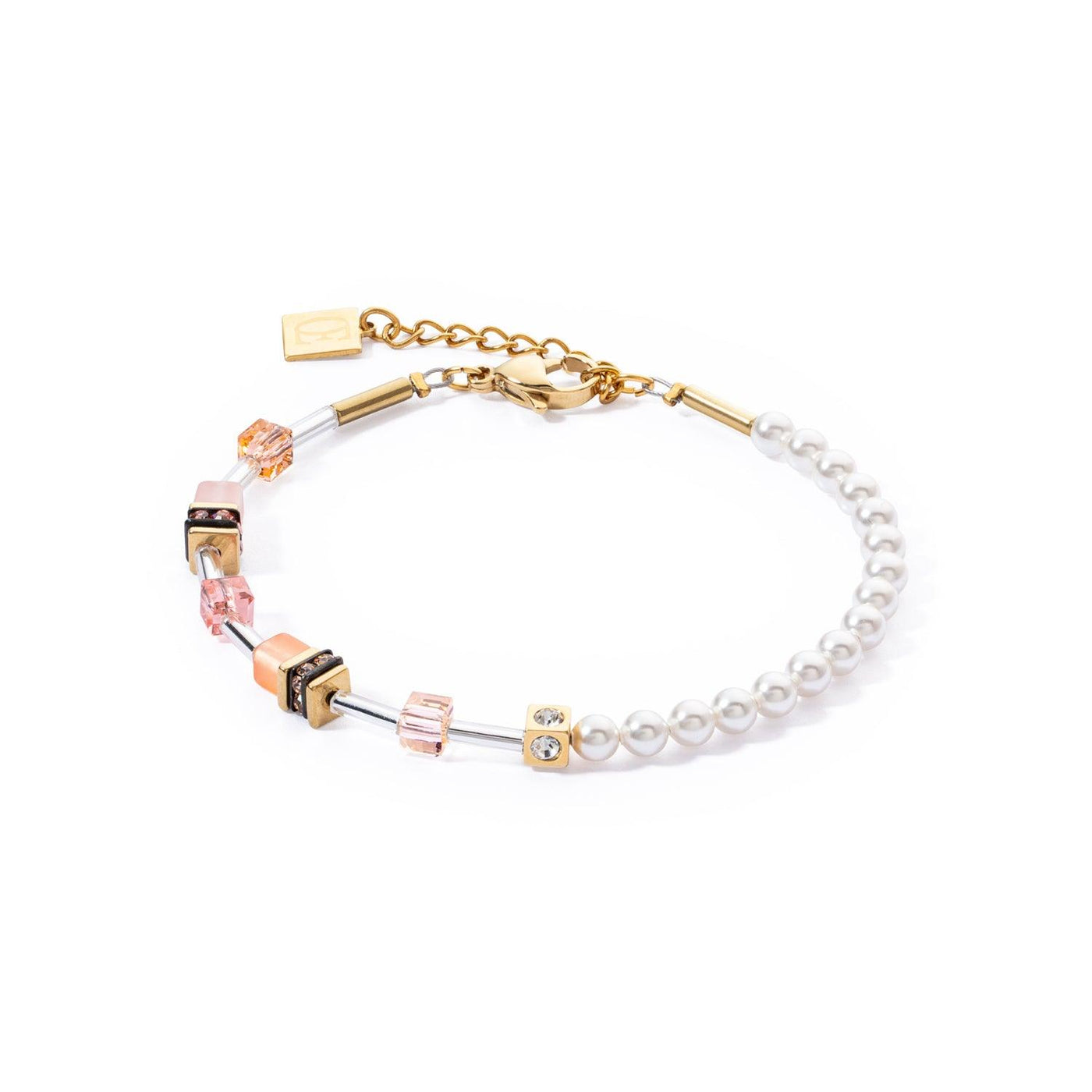 Coeur De Lion GeoCUBE® Mini Fusion Apricot Pearl Bracelet - Rococo Jewellery