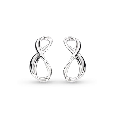 Kit Heath Sterling Silver Infinity Grande Curved Stud Earrings - Rococo Jewellery