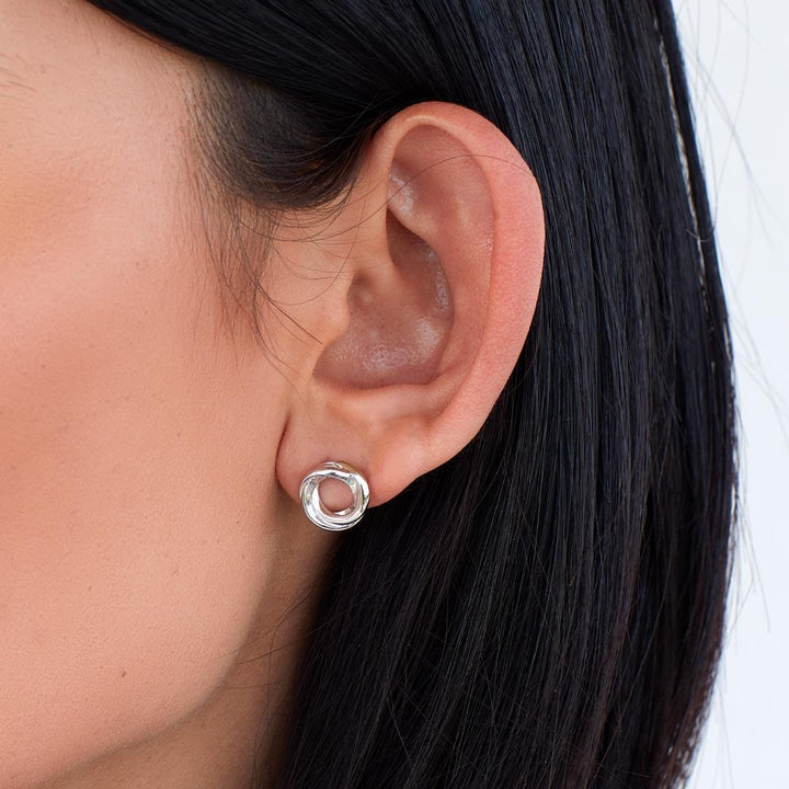 Kit Heath Sterling Silver Bevel Trilogy Stud Earrings – Rococo