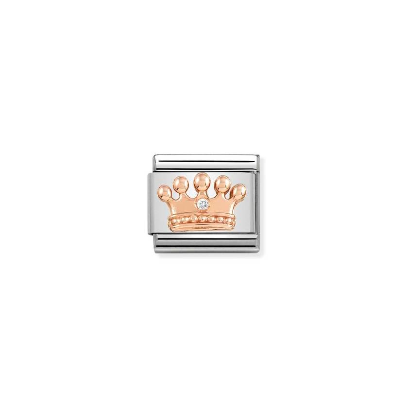 Nomination Charm Rose Gold CZ Crown Charm - Rococo Jewellery