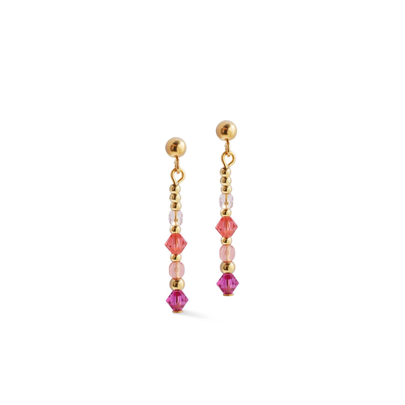 Coeur De Lion Golden Sphere Mix Rose Earrings