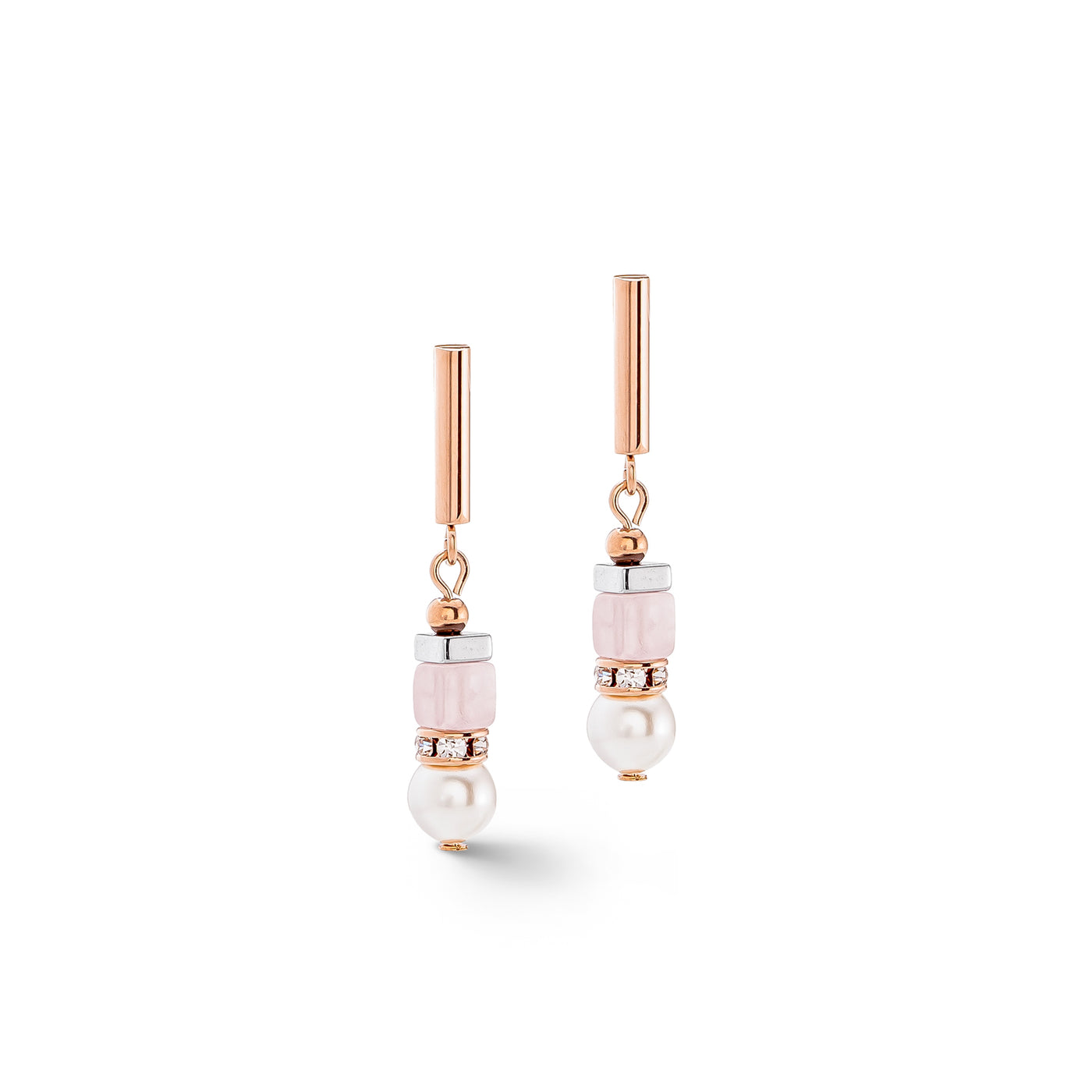 Coeur De Lion Precious Fusion Rose Gold Ice Pink Earrings