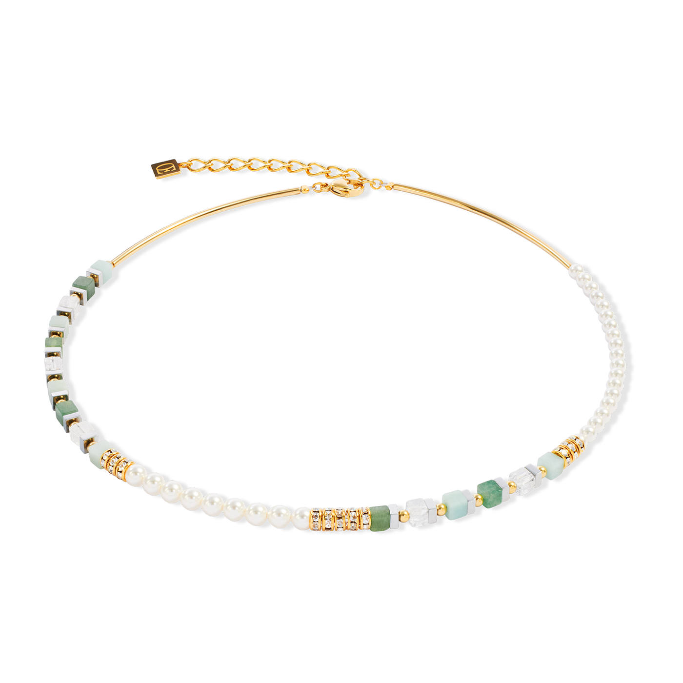 Coeur De Lion Precious Fusion Offset Gold-Green Necklace