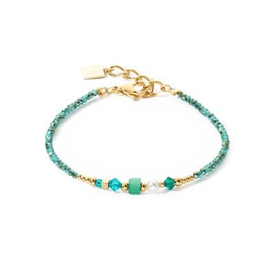 Coeur De Lion Square Stripes Gold and Green Bracelet - Rococo Jewellery