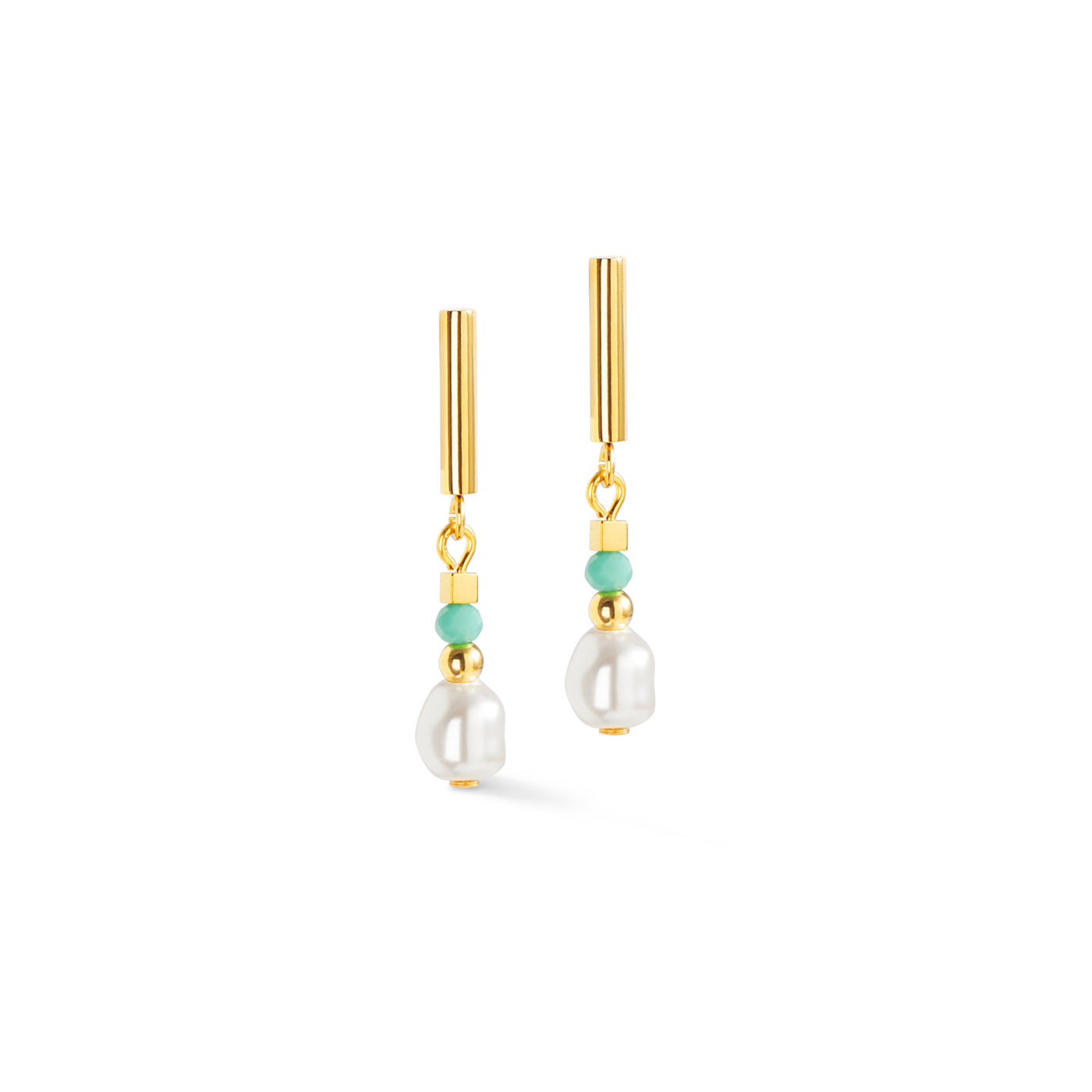 Coeur De Lion Lagoon Pearl Gold-Mint Earrings