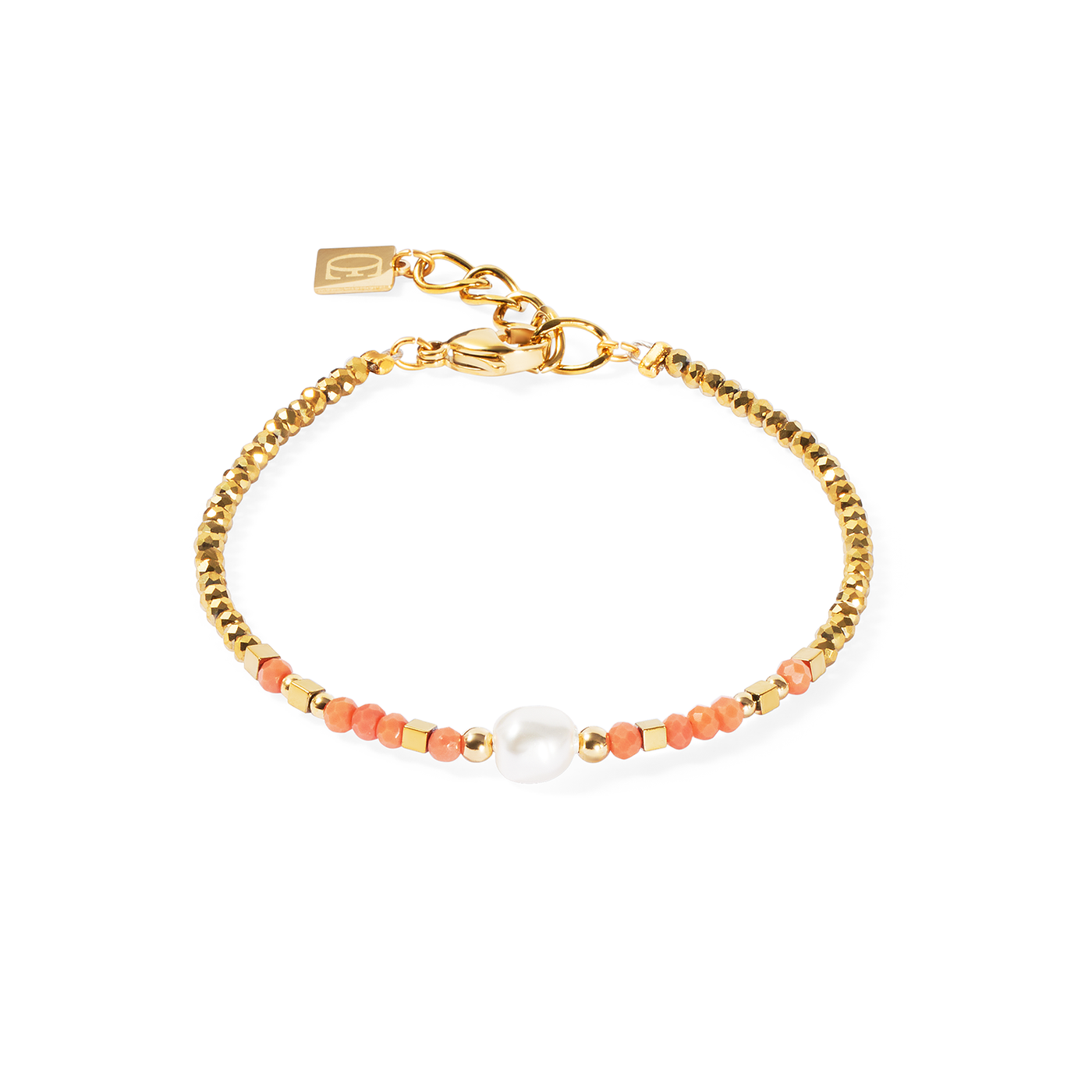 Coeur De Lion Sunset Pearl Gold-Coral Bracelet