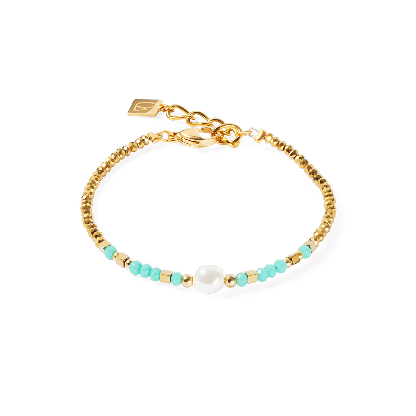 Coeur De Lion Lagoon Pearl Gold-Mint Bracelet