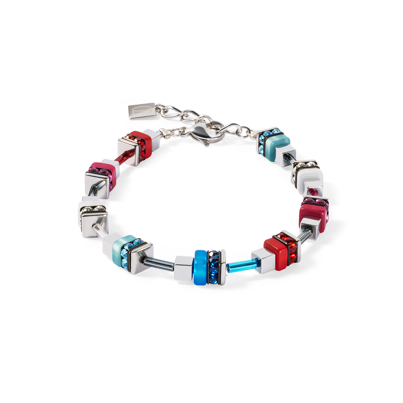 Coeur De Lion Modern Future Cube Blue-Red Bracelet