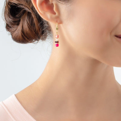 Coeur De Lion Magenta Mini Cubes Earrings - Rococo Jewellery