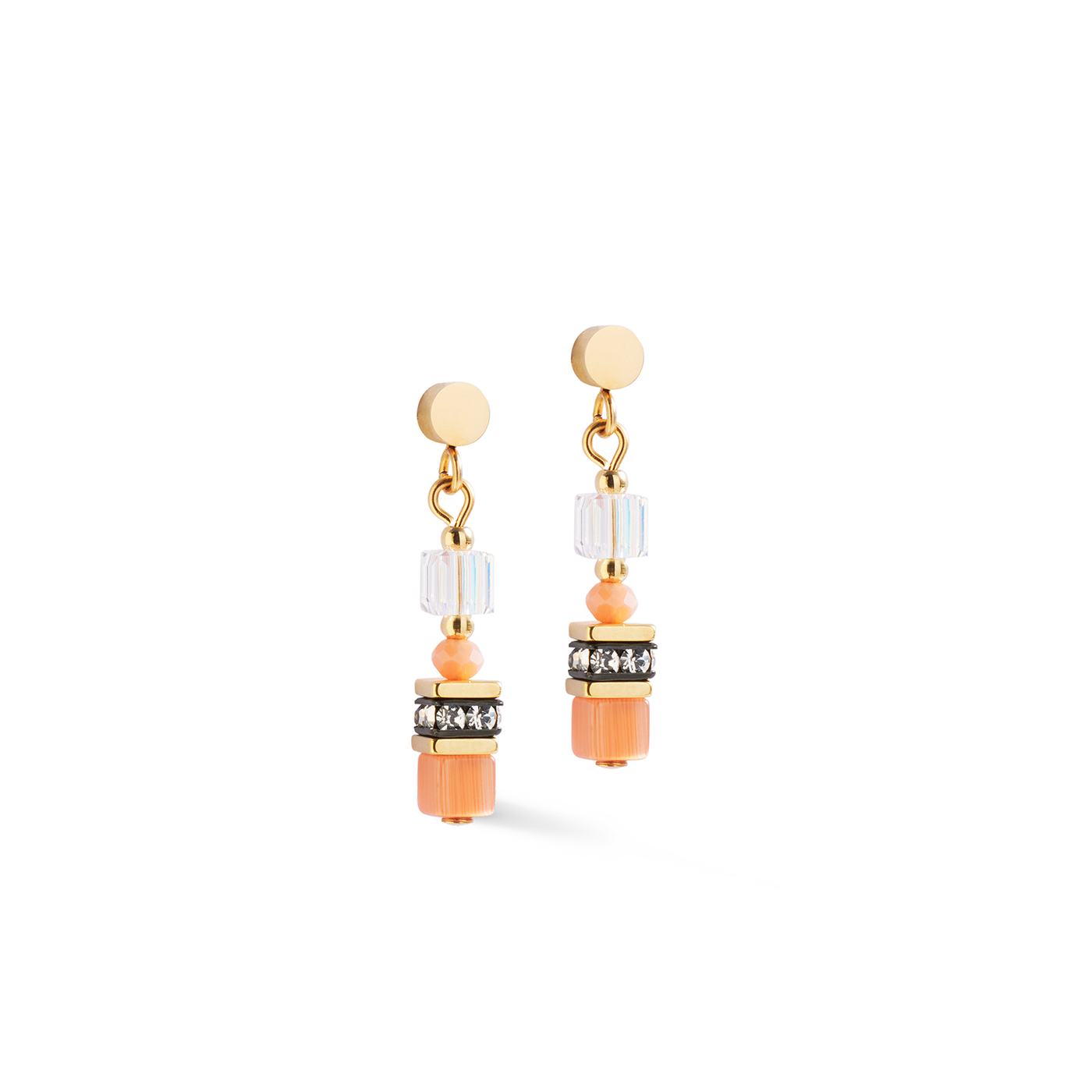 Coeur De Lion Orange Mini Cubes Earrings