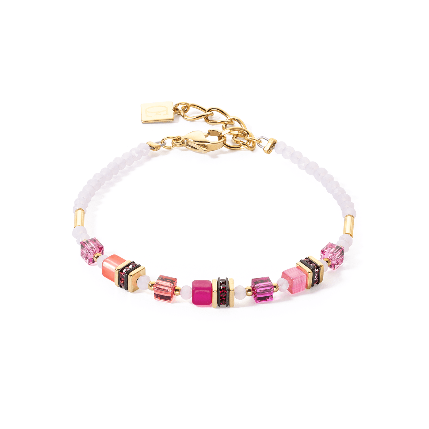 Coeur De Lion Magenta Mini Cubes Bracelet - Rococo Jewellery