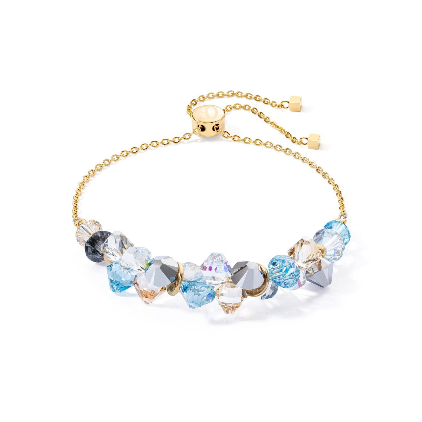 Coeur De Lion Gold Aqua Dancing Crystals Bracelet - Rococo Jewellery