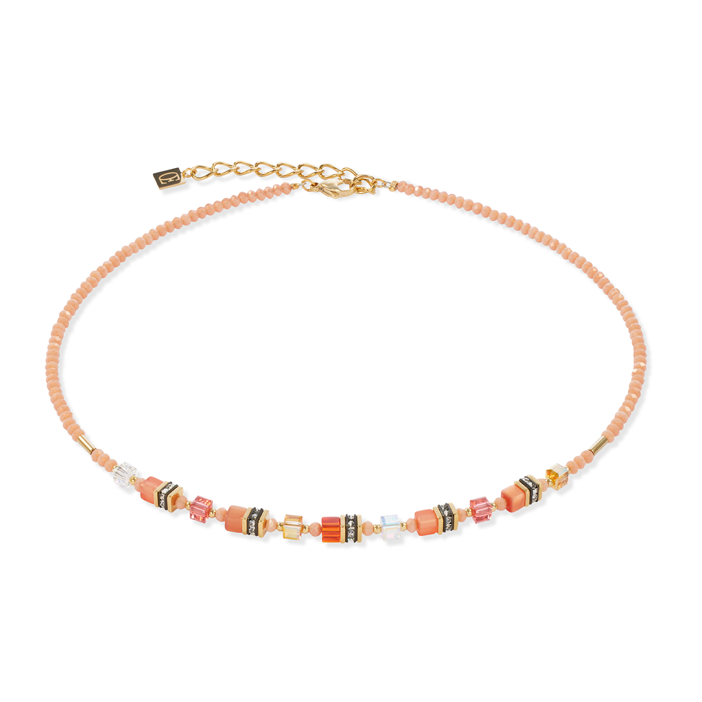 Coeur De Lion Orange Mini Cubes Necklace