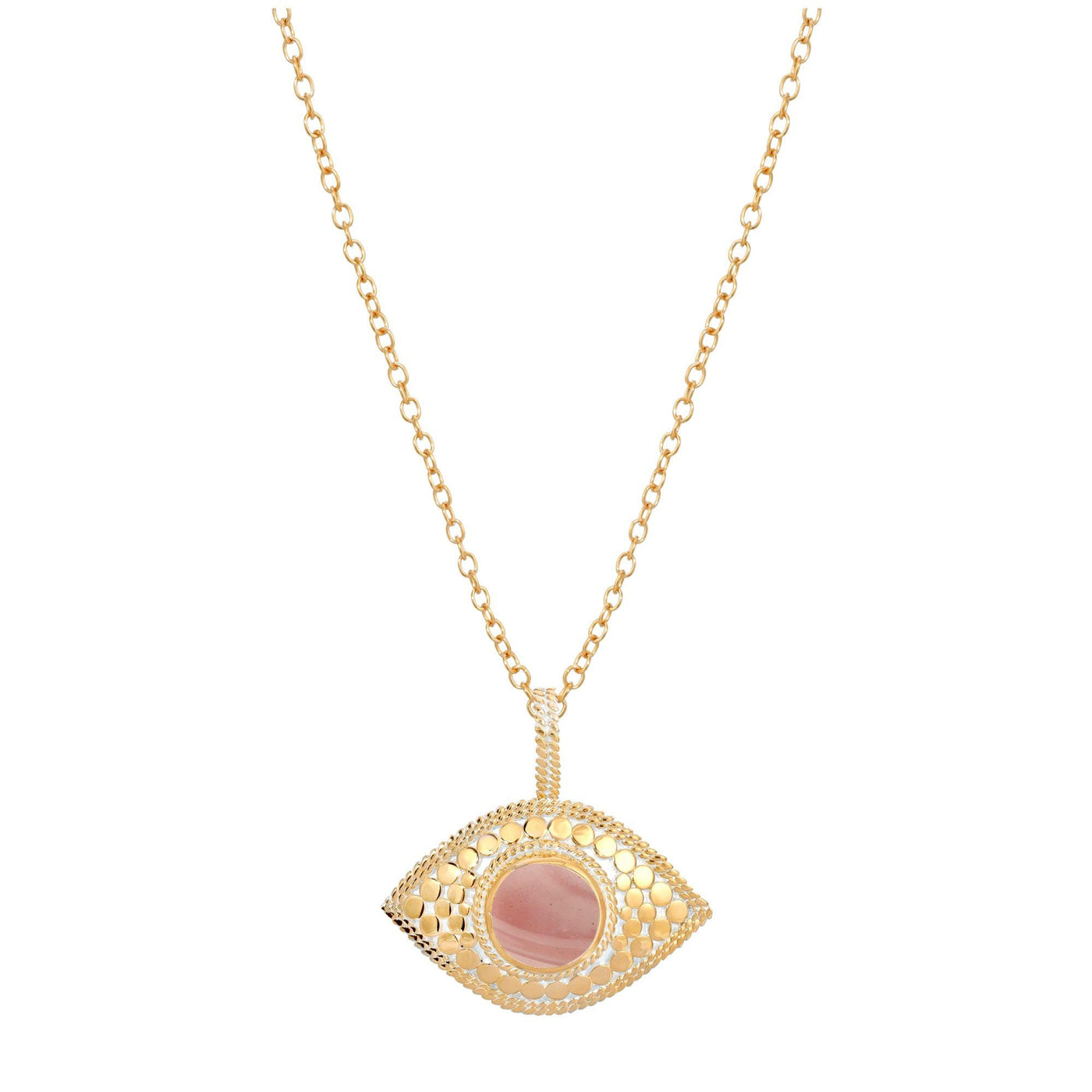 Anna Beck Gold Evil Eye Pink Opal Necklace