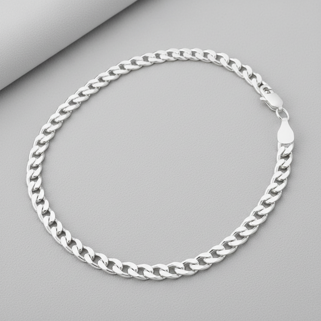 Sterling Silver Diamond-Cut Curb Chain Necklace
