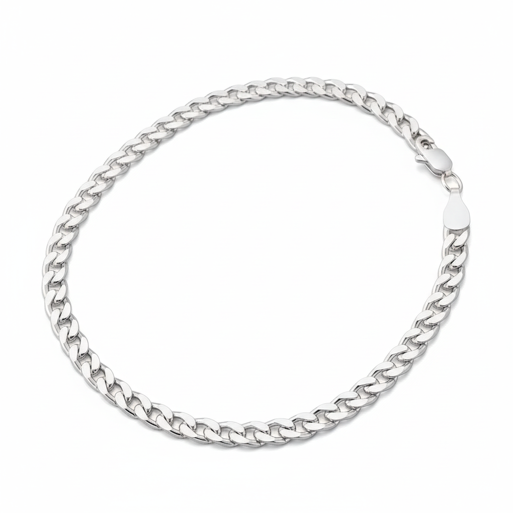 Sterling Silver Diamond-Cut Curb Chain Necklace
