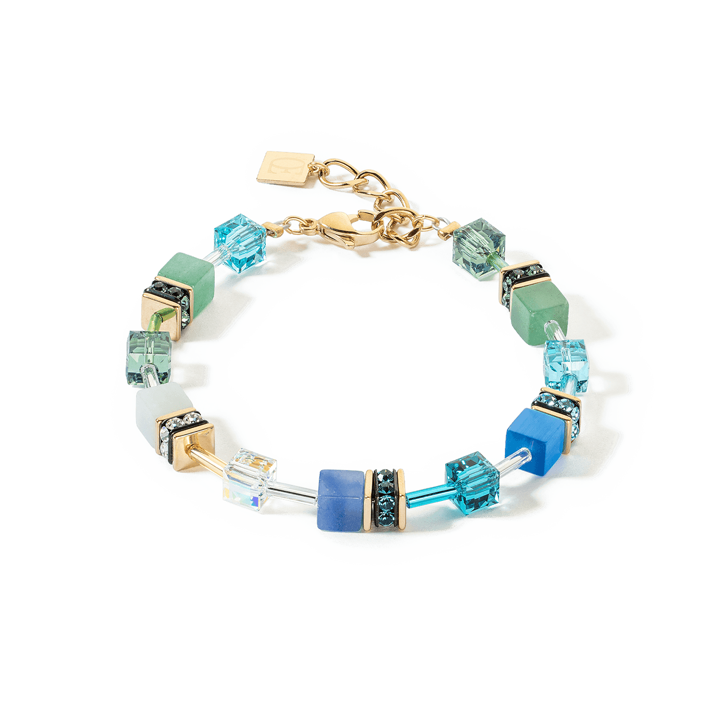 Coeur De Lion GeoCUBE® Iconic Gold Green-Turquoise Bracelet - Rococo Jewellery