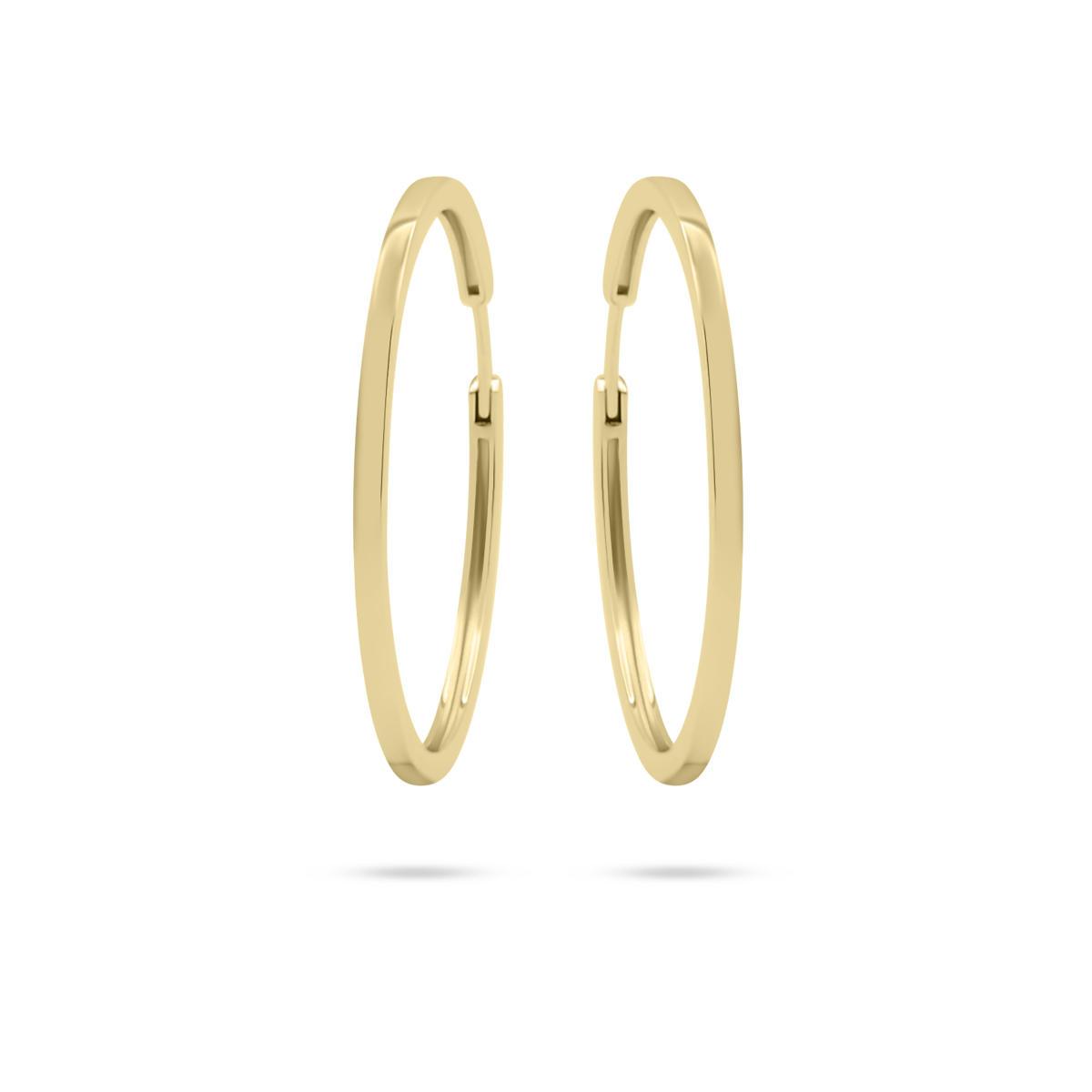 Gold Vermeil Sterling Silver 4cm Polished Hoop Earrings