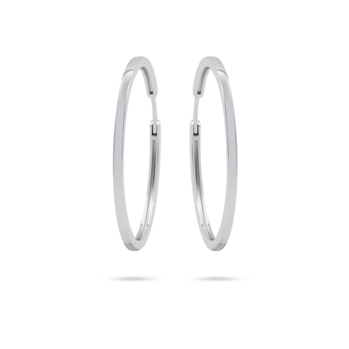 Sterling Silver 4cm Polished Hoop Earrings