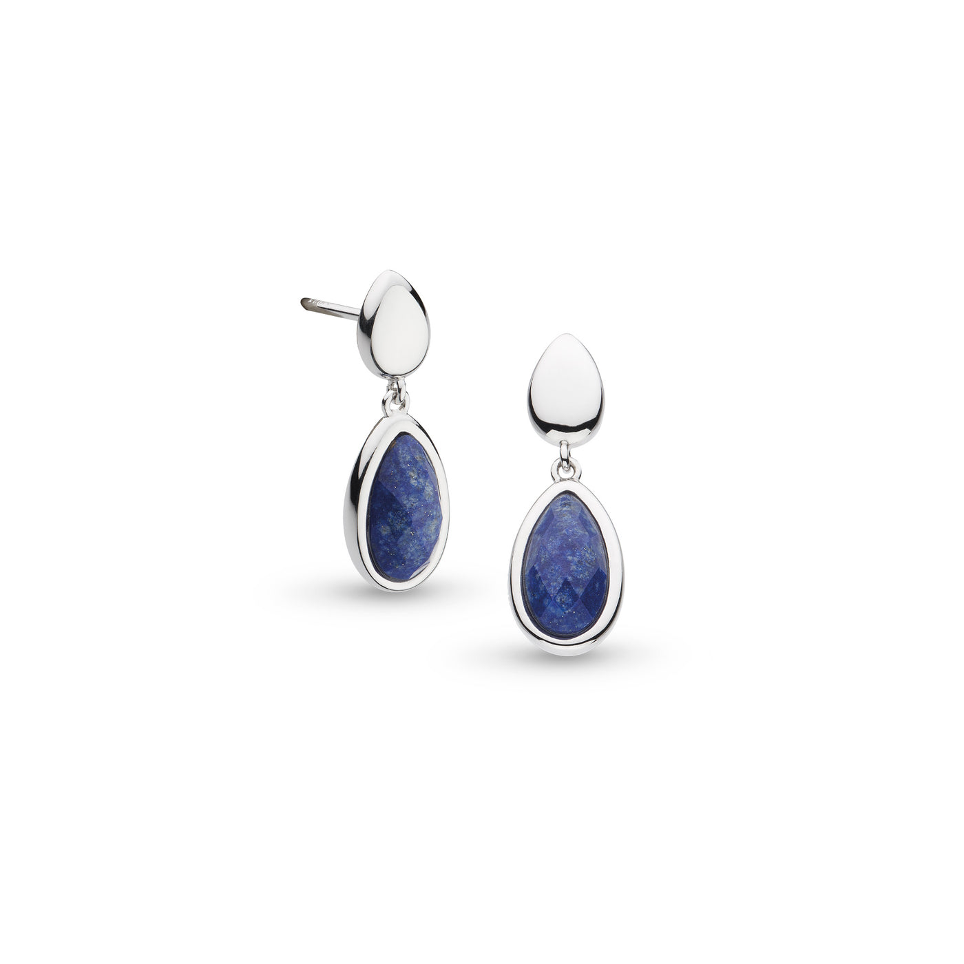 Kit Heath Coast Pebble Lapis Lazuli Duo Stud Drop Earrings