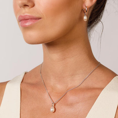 Kit Heath Revival Classic Pearl Hoop Drop Earrings