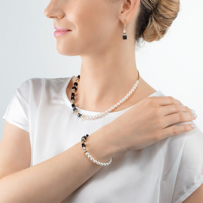 Coeur De Lion Black Gold GEOCUBE® Fusion Pearls Necklace - Rococo Jewellery