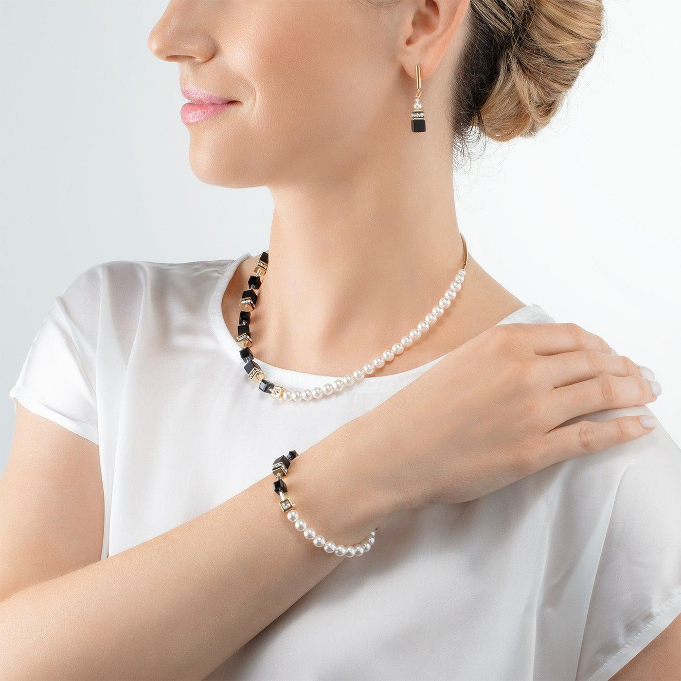 Coeur De Lion Black Gold GEOCUBE® Fusion Pearls Bracelet - Rococo Jewellery