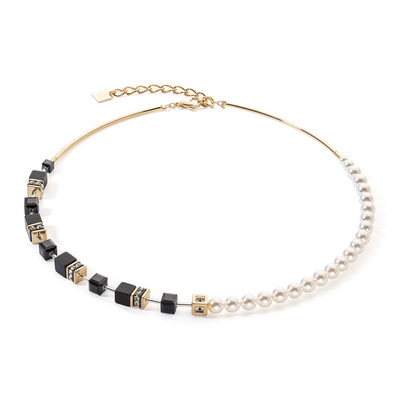 Coeur De Lion Black Gold GEOCUBE® Fusion Pearls Necklace - Rococo Jewellery