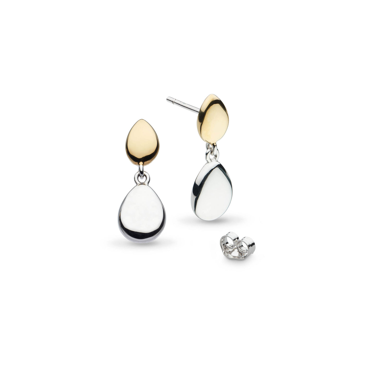 Kit Heath Coast Pebble Golden Double Drop Earrings