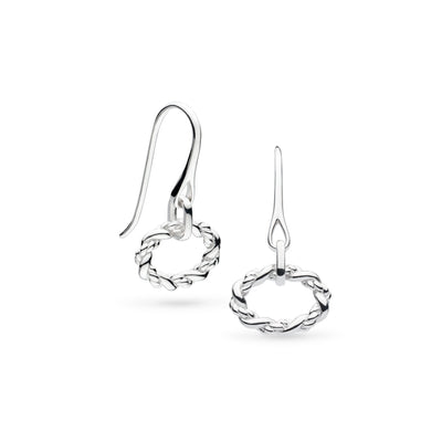 Kit Heath Sterling Silver Oval Rope Twist Drop Earrings