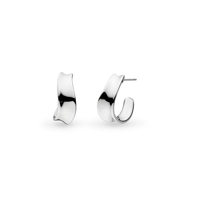 Kit Heath Silver Serenity Grande Hoop Stud Earrings