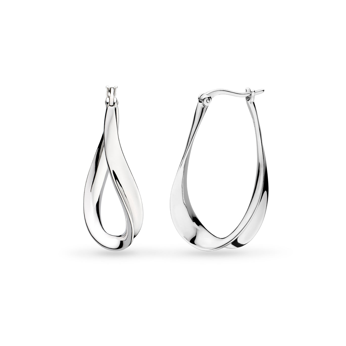 Kit Heath Silver Serenity Grande Hoop Drop Earrings