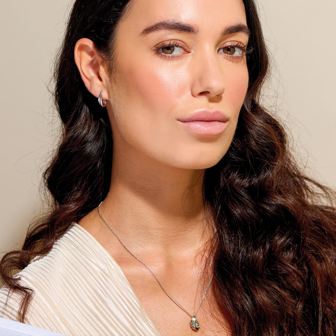 Kit Heath Océane Shell Wave Semi-Hoop Stud Earrings